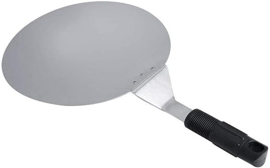 10-Inch Stainless Steel Round Pizza Peel with Non-Slip Handle – Ideal for Oven, Stone, Grill, and Baking Use