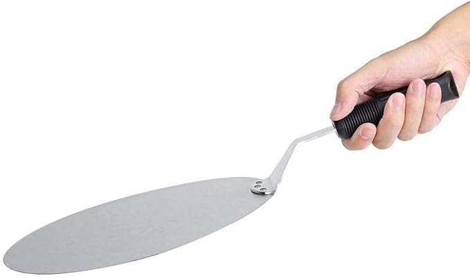 10-Inch Stainless Steel Round Pizza Peel with Non-Slip Handle – Ideal for Oven, Stone, Grill, and Baking Use