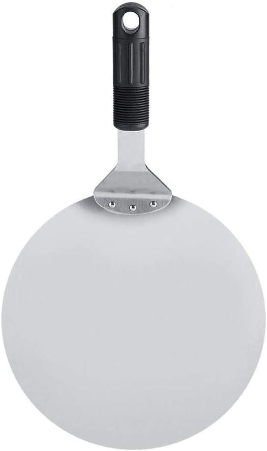 10-Inch Stainless Steel Round Pizza Peel with Non-Slip Handle – Ideal for Oven, Stone, Grill, and Baking Use