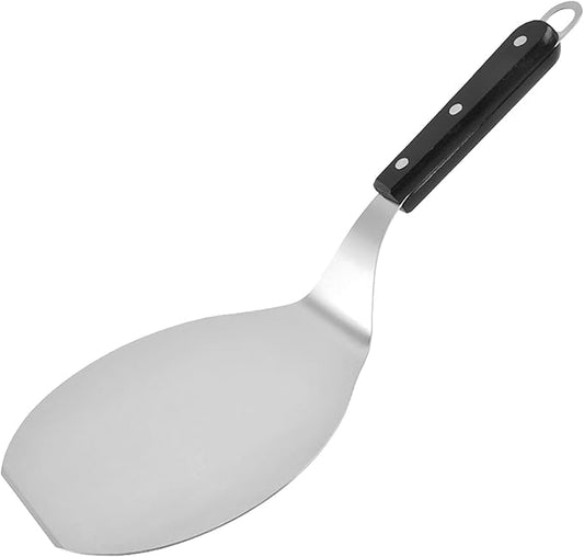 Small Stainless Steel Pizza Peel – 6.6" Transfer Spatula with Wooden Handle for Oven, Stone, and Grill Use