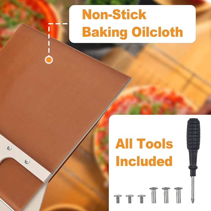 Sliding Pizza Peel 12 inch Pizza Slider Non-Stick with Handle Detachable Pizza Shovel Pizza Transfer Tool for Oven Slide Pizza Paddle Pizza Sliding Peel Pizza Spatula Pizza Smart Slider 1pack