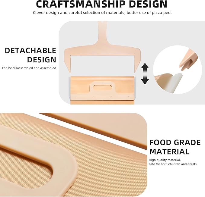 Premium Sliding Pizza Peel | Non-Stick Pizza Spatula Paddle with Wooden Handle | Smart Pizza Slider for Indoor & Outdoor Ovens